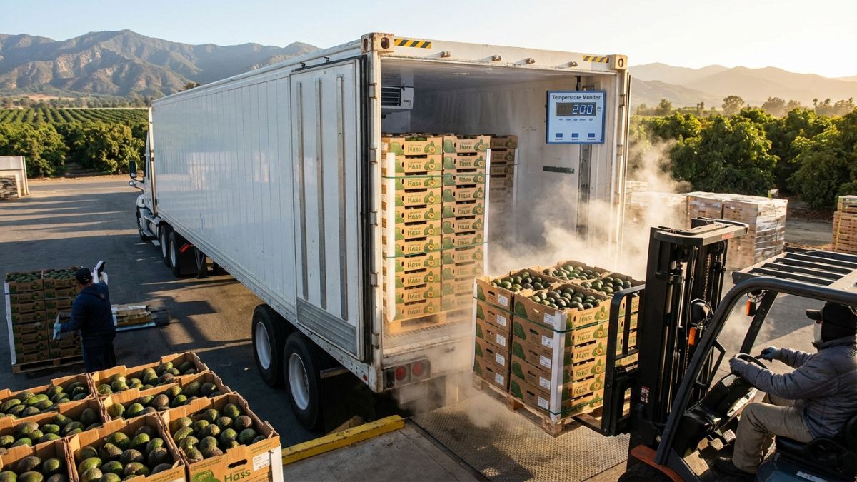 Cadena fría del aguacate Hass: procesos, transporte refrigerado y manejo logístico para garantizar frescura y calidad en exportación con Mexfrut.