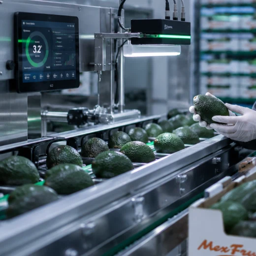 Línea de selección y cadena de frío controlada de aguacate Hass en MexFrut