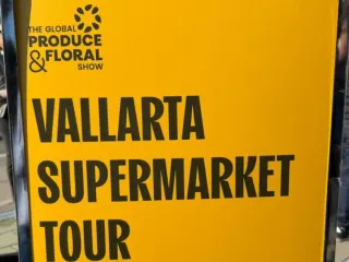 Señalización del Vallarta Supermarket Tour organizado en el marco de IFPA 2025